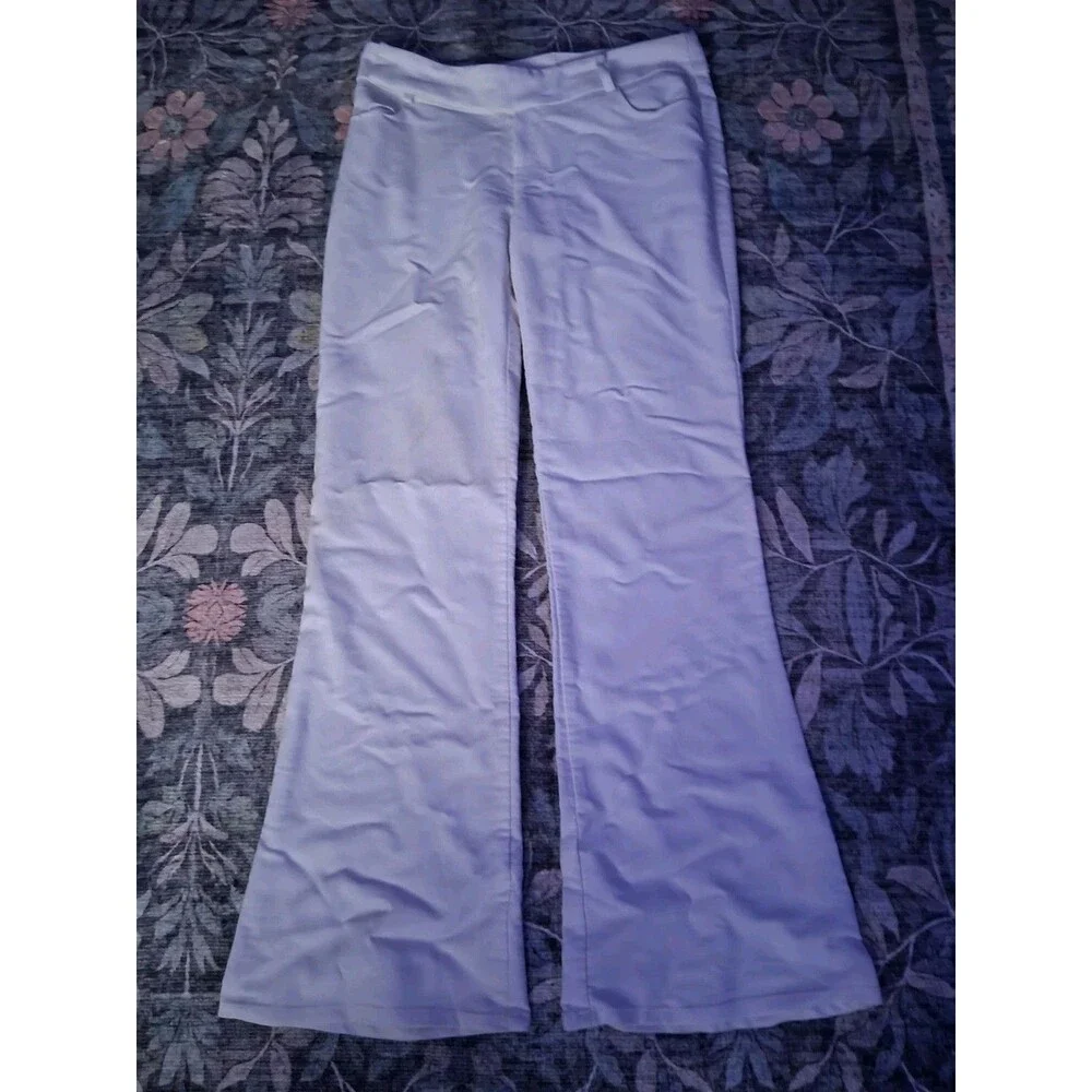 Vintage Y2K 2000s Sunshine Apparel Women's White Flared Solid Pants sz 7